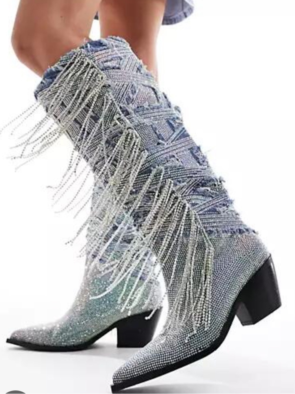 Azalea Wang Domingo Denim Western Boot